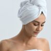 Turban do włosów frotte biały